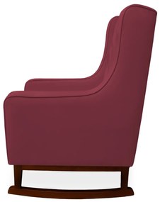 Kit Poltrona Amamentação Balanço Maju com Puff Flor Veludo - Bordô