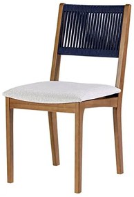 Cadeira Tune Sem Braco Corda Azul Base Mel - 72513 Sun House