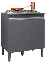 Balcão Com Tampo para Cooktop 5 bocas 2 Portas Andréia Cinza- AJL Móve