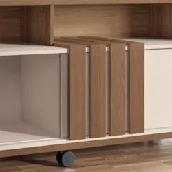 Rack Bancada de TV 50 Pol 136cm Analu H01 Castanho/Off White - Mpozena