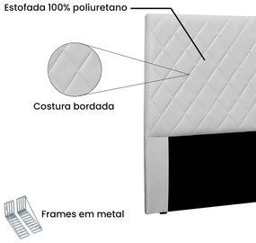Cabeceira Dubai Para Cama Box Casal 140 cm Corino - D'Rossi - Branco