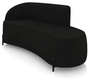 Sofá 3 Lugares Orgânico 180cm Pé Ferro Preto Morgan Suede D03 - D'Rossi - Preto