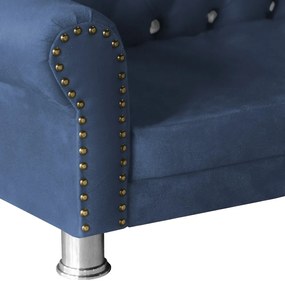 Mini Divã Sofá Realeza Cama Pet para Cães ou Gatos Elegante Suede Azul Marinho