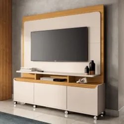 Estante Painel de TV 70 Pol 180cm Quantum Cinamomo/Off White - HB Móve