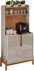 Armário Multiuso Cantinho do Café Nay C14 Off White/Cedro - Mpozenato