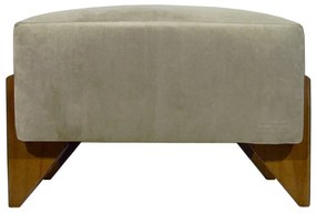 Banquinho Acolchoado Evo Retangular Peach Veludo em Várias Cores - Cru