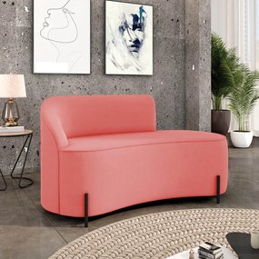 Sofá 2 Lugares Orgânico 140cm Pé Ferro Preto Morgan Suede D03 - D'Rossi - Rose
