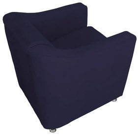 Poltrona Decorativa Cecilia Suede Azul Marinho