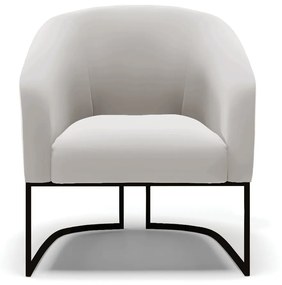 Poltrona Decorativa Industrial Preto Kit 2 Stella Veludo D03 - D'Rossi - Cinza