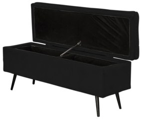 Cabeceira com Calçadeira Baú Casal 140cm Conforto Suede Preto - Sheep Estofados - Preto