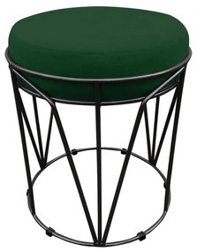 Puff Multiuso com Mesa Babu 2 em 1 Suede Verde Base Preto - D'Rossi'
