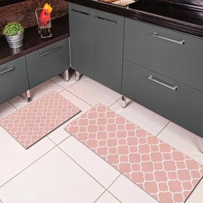 Jogo de Tapete de Cozinha, Rosé - 2 Pças
