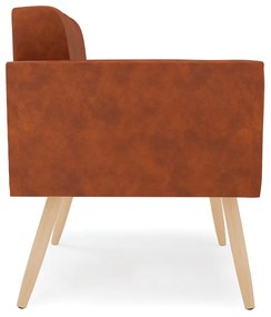 Poltrona Elisa Corano Nozes Pés Palito Natural D03 - D'Rossi