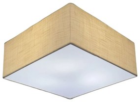 Plafon Quadrado Md-3050 Cúpula em Tecido 40x40X12cm Palha - Bivolt
