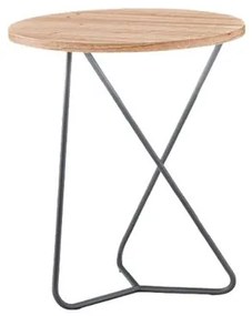 Mesa Lateral Cloe Tampo Cinamomo Base Cinza Fosco 54cm - 77373 Sun House