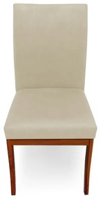 Conjunto 8 Cadeiras Raquel para Sala de Jantar Base de Eucalipto Suede Bege