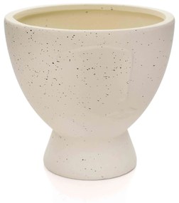 Cachepot Decorativo Rosto em Cerâmica Areia 17x18 cm - D'Rossi