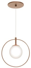 Pendente Ring Esfera Ø20X12Cm Globo Ø12Cm 01Xg9 - Old Artisan Pd-5600 (DOURADO FOSCO, AMBAR)