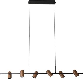 Pendente Metal Preto Madeira Forest