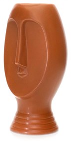 Vaso Decorativo Rosto em Cerâmica Terracota 23,5x11 cm - D'Rossi