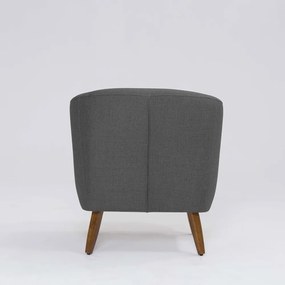 Poltrona Decorativa Milão D07 Pés Madeira Linho Mescla Chumbo - D'Rossi