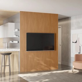 Painel para TV até 75 Polegadas Ripado Marisa Nature Fosco 180x250 cm L04 - D'Rossi