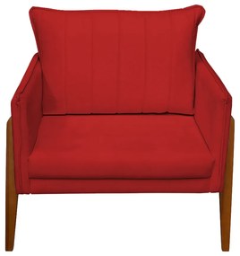 Poltrona Decorativa Milão Luxo Sala, de Estar, Quarto, Decoração - Maltak Decor - Vermelho Acetinado