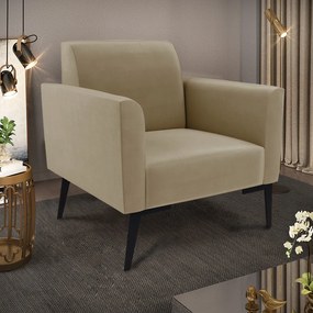Kit 2 Poltronas Pés Villach Marisa Suede Marrom Rato