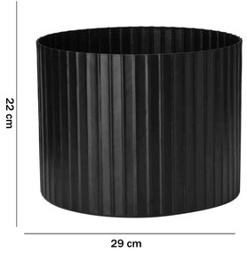 Cachepot Decorativo de Metal 3D Preto 22x29 cm - D'Rossi