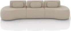 Sofá 4 Lugares 366cm Orgânico Mellanie Veludo Bege Z32 - Mpozenato
