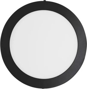 Plafon Led De Sobrepor Redondo Preto 18W 6000K Moldura