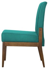 Cadeira de Jantar Helena Suede Azul Tiffany - Decorar Estofados