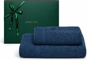 Jogo de Banho 2 pçs Trussardi 100% Algodão Doppia c/ Caixa de Presente Natal - Adriático Adriático