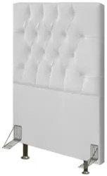Cabeceira Cama Box Solteiro 90cm Diamante Sintético Branco Z51 - Mpoze