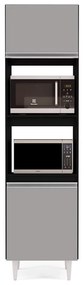 Paneleiro Torre Quente para Cozinha 02 Portas Ruth 56 cm - D'Rossi - Preto e Cinza