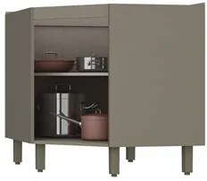 Balcão Canto Oblíquo 1 Porta 100% MDF Sem Tampo Connect Duna/Cristal -