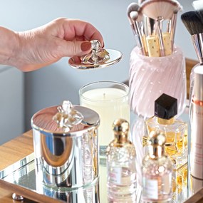 Vela Aromática Prata C/ Aplique - Flor  Flor