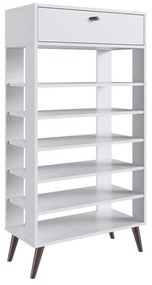 Sapateira com 1 Gaveta e 5 prateleiras 18 pares Branco