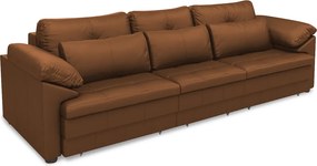 Sofá Retrátil Manual Sala de Estar Nolan Bipartido 257cm Conforto Premium em Couro Caramelo G58 - Gran Belo