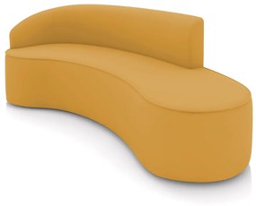 Sofá 4 Lugares Orgânico 220 cm Morgan Veludo D03 - D'Rossi - Mostarda