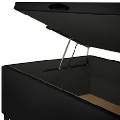 Base para Cama Box Baú Solteiro 88x188cm Hit Z04 Sintético Preto - Mpo