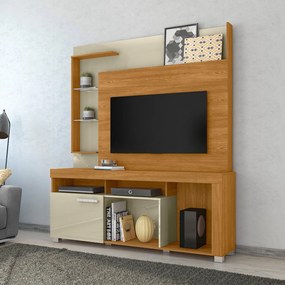 Estante de TV 50 Pol 160cm Sala de Estar Velora M20 - D'Rossi - Cumaru e Opala