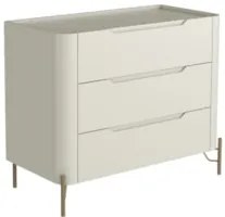 Cômoda Quarto 97cm Solteiro 3 Gavetas Becca Luna/Dourado I06 - Mpozena