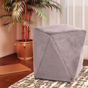 Puff Decorativo Sala de Estar Blois Veludo Rosê G15 - Gran Belo