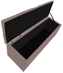 Calçadeira Estofada Liverpool 90 cm Solteiro Linho Rosê - ADJ Decor