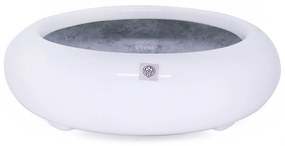 Vaso Bacia Decorativo Redondo Branco M 13x40 cm - D'Rossi
