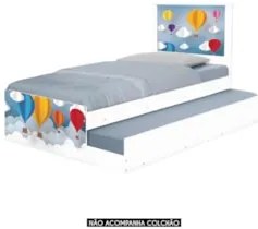 Cama Solteiro Infantil Com Auxiliar 188x88cm Balões K06 - Mpozenato