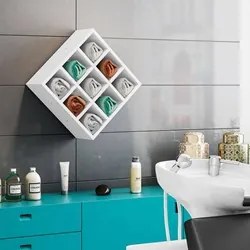 Kit 2 Nichos de Parede Porta Toalha para Salão 9 Divisões Branco - AJL