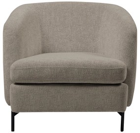 Poltrona Decorativa Salem Pés Metálicos Bouclê Rústico Castor G92 - Gran Belo
