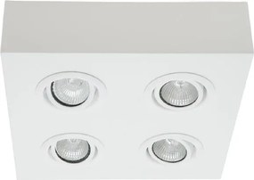 Plafon Sobrepor Quadruplo Orientavel Gu10 7W - BRANCO